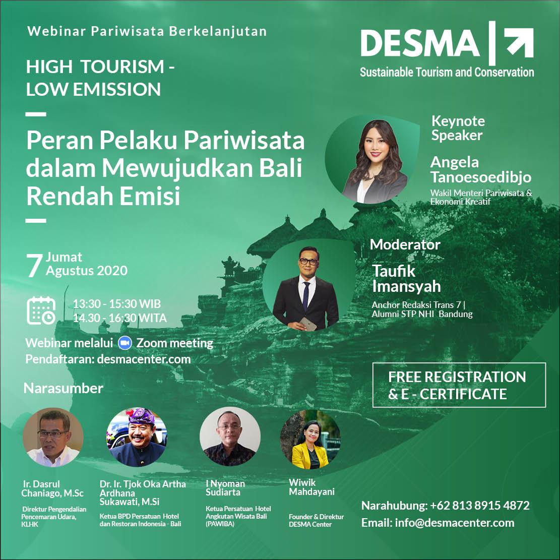 Webinar Pariwisata Berkelanjutan: High Tourism Low Emission